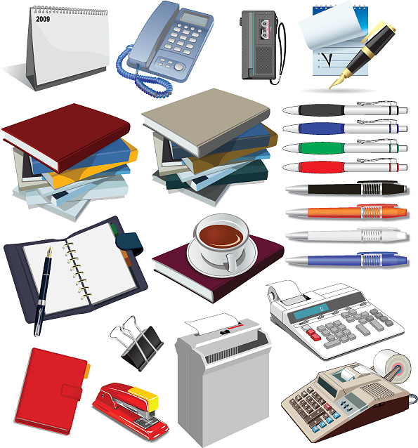 精美辦公用品系列素材 提升設(shè)計(jì)品質(zhì)的EPS格式資源